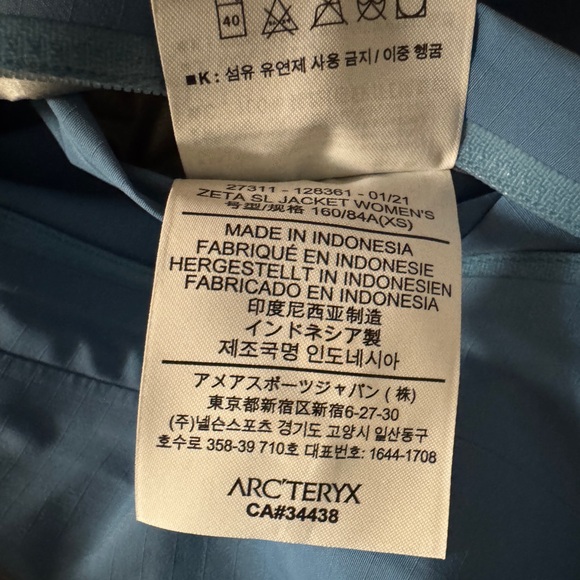 Arcteryx Zeta SL Jacket Women’s Size XS Goretex Shell Outdoor Rain Blue 2021 - Picture 8 of 8